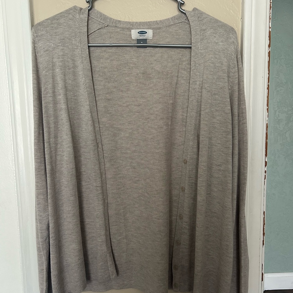 Old Navy Tan Cardigan Sweater Classic Knit - Picture 1 of 3